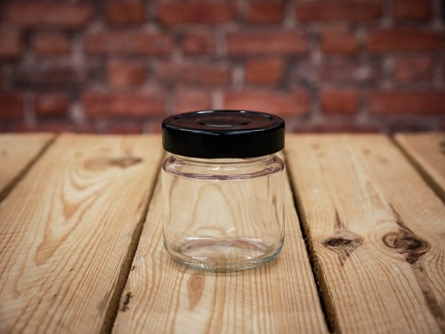 Słoik 200 ml - zgrzewka 20 szt, czarna nakrętka